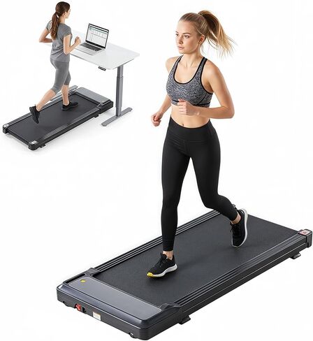 وسادة المشي تحت المكتب، محرك هادئ 1.75 حصان للمكتب المنزلي، آلة الركض المحمولة مع تطبيق ذكي وجهاز تحكم عن بعد، شاشة LED in Kuwait