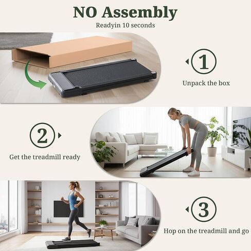 وسادة المشي تحت المكتب، محرك هادئ 1.75 حصان للمكتب المنزلي، آلة الركض المحمولة مع تطبيق ذكي وجهاز تحكم عن بعد، شاشة LED in Kuwait