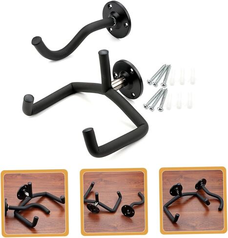 UPKOCH Wall-Mounted Guitar Hanger for Acoustic Electric and Ukulele 194mm Short Hook Sturdy Iron Construction Easy Installation for Home Display in Saudi Arabia
