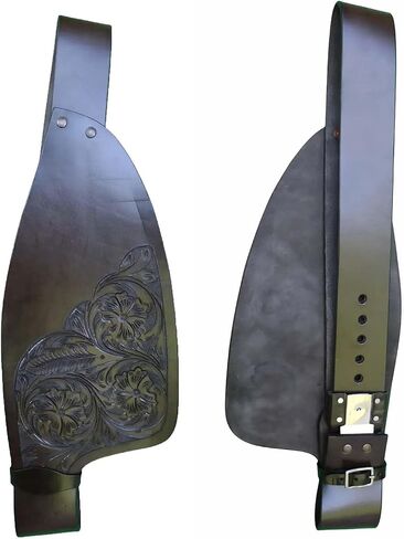 CHALLENGER Horse Western Adult Tooled Brown Leather Replacement Saddle Fenders 5223DB in Saudi Arabia