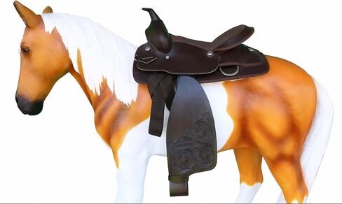CHALLENGER Horse Western Adult Tooled Brown Leather Replacement Saddle Fenders 5223DB in Saudi Arabia
