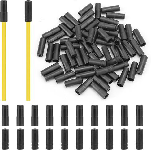100pcs Bike Cable End Caps for Bike Shift & Brake Cables, 4mm & 5mm Bicycle Cable Ends Crimps Black End Tips Cycling Housing Caps for Road Mountain Bicycle in Saudi Arabia