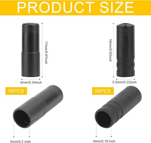 100pcs Bike Cable End Caps for Bike Shift & Brake Cables, 4mm & 5mm Bicycle Cable Ends Crimps Black End Tips Cycling Housing Caps for Road Mountain Bicycle in Saudi Arabia
