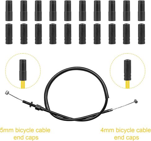 100pcs Bike Cable End Caps for Bike Shift & Brake Cables, 4mm & 5mm Bicycle Cable Ends Crimps Black End Tips Cycling Housing Caps for Road Mountain Bicycle in Saudi Arabia