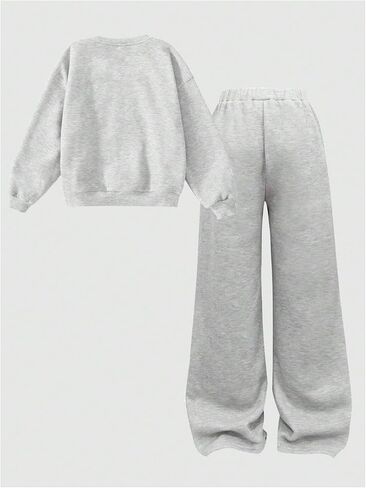 Girl's 2 Piece Outfits Sweatsuit Graphic Jersey Sweatshirts and Sweatpants Set Sports Clothing Sets in Saudi Arabia