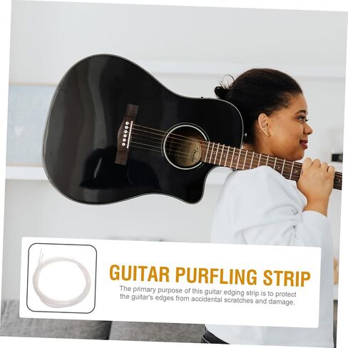 8pcs Guitar Edge Purfling Strips Durable Decorative Guitar Edge Protection Fit Easy Installation Scratch Resistant in Saudi Arabia