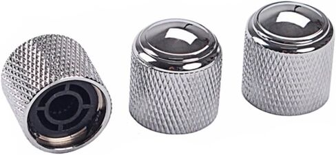 BESTonZON 3pcs Aluminum Alloy Chrome Guitar Control Knobs Volume Tone Dome Knobs for Bass Guitar Replacement in Saudi Arabia