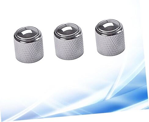 BESTonZON 3pcs Aluminum Alloy Chrome Guitar Control Knobs Volume Tone Dome Knobs for Bass Guitar Replacement in Saudi Arabia