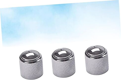 BESTonZON 3pcs Aluminum Alloy Chrome Guitar Control Knobs Volume Tone Dome Knobs for Bass Guitar Replacement in Saudi Arabia
