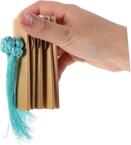 1 Set Kuaiban Traditional Castanets with Blue Tassels for Music Performances Educational Use and Festivals Portable Lightweight Durable Percussion Instrument in Saudi Arabia