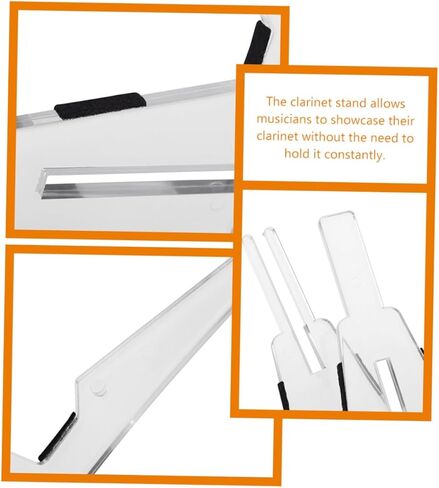 Detachable Clarinet Stand Wind Instrument Holder Stable Support Display for Flutes Portable Compact Music Instrument Rack Transparent in Saudi Arabia