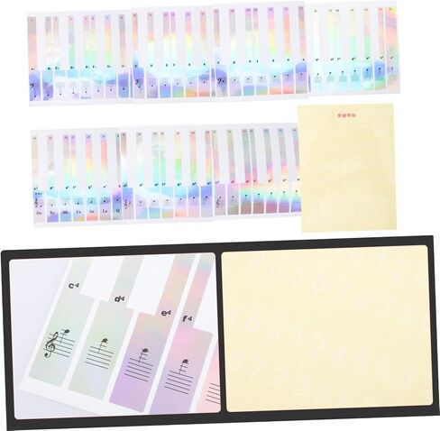 Removable Piano Keyboard Stickers 1 Set Universal Key Decals for Beginners Music Note Labels for 88-Key Piano/Keyboard in Saudi Arabia