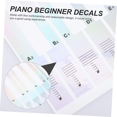 Removable Piano Keyboard Stickers 1 Set Universal Key Decals for Beginners Music Note Labels for 88-Key Piano/Keyboard in Saudi Arabia