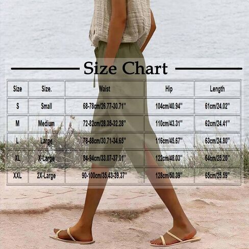 bmkBWO Linen Capri Pants for Women,High Waisted Cotton Linen Summer Capris Plus Size Cropped Beach Lounge Pants in Saudi Arabia