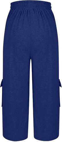 bmkBWO Capri Pants for Women Plus Size,High Waisted Summer Casual Capris Loose Fit Flowy Comfy Cropped Pajama Pant in Saudi Arabia