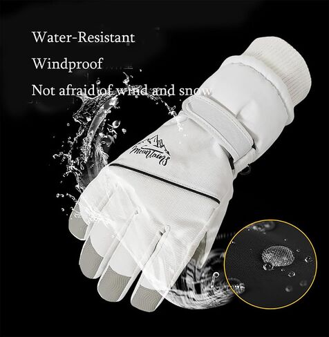Mens Womens Soft and Warm Thick Liner Ski-Gloves - Winter Waterproof Touchscreen Anti-Slip Snowboard Gloves for Cold Weather in Saudi Arabia
