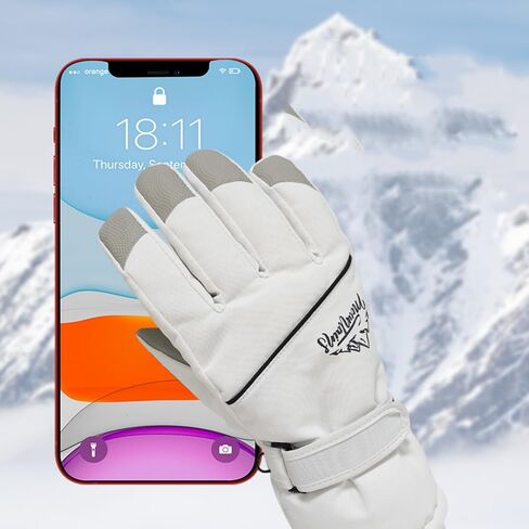 Mens Womens Soft and Warm Thick Liner Ski-Gloves - Winter Waterproof Touchscreen Anti-Slip Snowboard Gloves for Cold Weather in Saudi Arabia