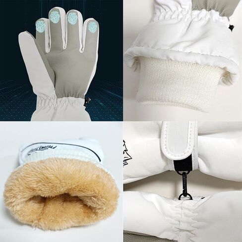 Mens Womens Soft and Warm Thick Liner Ski-Gloves - Winter Waterproof Touchscreen Anti-Slip Snowboard Gloves for Cold Weather in Saudi Arabia