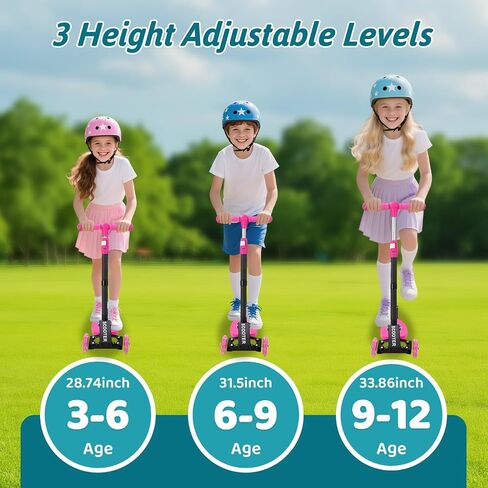 Scooters for Kids 8-12, 3 Wheel Kids Scooter with Adjustable Height Handlebars for Boys & Girls in Saudi Arabia