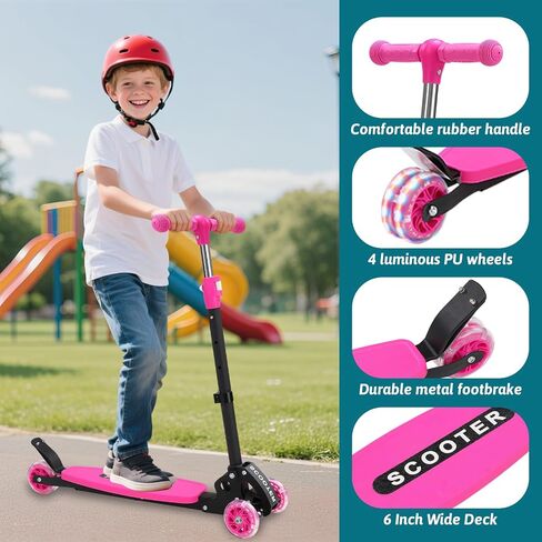 Scooters for Kids 8-12, 3 Wheel Kids Scooter with Adjustable Height Handlebars for Boys & Girls in Saudi Arabia