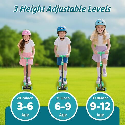 Scooters for Kids 8-12, 3 Wheel Kids Scooter with Adjustable Height Handlebars for Boys & Girls in Saudi Arabia