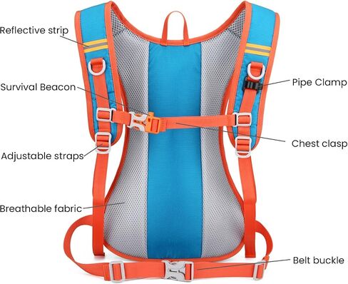 12L Hydration Backpack for Women and Men- Lightweight Hydration Pack with 2L Water Bladder, Water Pack for Hiking,Cycling,Rave and Running, Adjustable Chest Straps and Reflective in Saudi Arabia