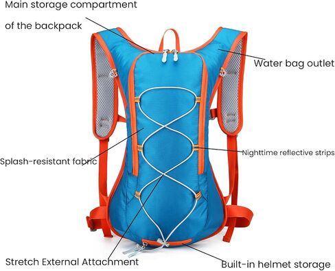 12L Hydration Backpack for Women and Men- Lightweight Hydration Pack with 2L Water Bladder, Water Pack for Hiking,Cycling,Rave and Running, Adjustable Chest Straps and Reflective in Saudi Arabia