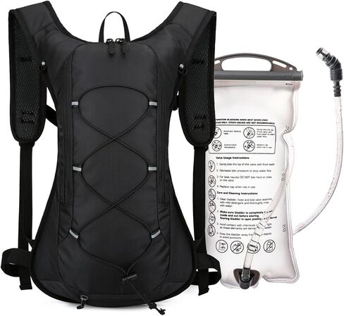 12L Hydration Backpack for Women and Men- Lightweight Hydration Pack with 2L Water Bladder, Water Pack for Hiking,Cycling,Rave and Running, Adjustable Chest Straps and Reflective in Saudi Arabia