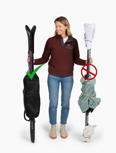 Pondoz Protective Ski Sleeves with Detachable Carry Strap, Ski Tip and Tail Guards for Transport, Storage, Ski Travel Protection in Saudi Arabia