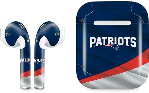 غلاف صوتي من Skinit متوافق مع Apple AirPods - تصميم NFL New England Patriots المرخص رسميًا in Saudi Arabia
