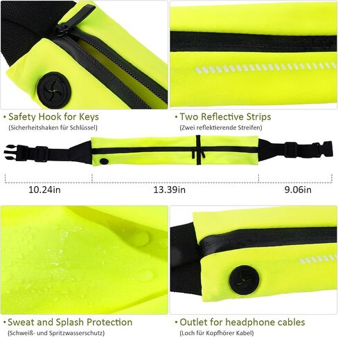 Fanny Packs with Water Resistant Belt, Slim Running Belt for Women Men, Adjustable Running Gear, Cyan in Saudi Arabia