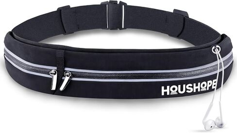 Slim Running Belt Fanny Pack, Reflective Runner Pouch Belt, Waist Pack Bag for Men & Women, Sport, Outdoors, Workout, Running, Fitness, Phone Holder, Cycling, Hiking in Saudi Arabia