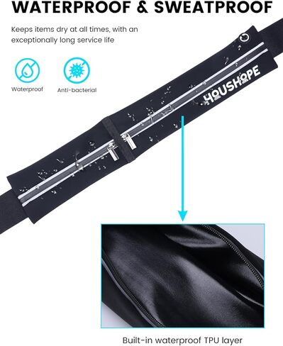 Slim Running Belt Fanny Pack, Reflective Runner Pouch Belt, Waist Pack Bag for Men & Women, Sport, Outdoors, Workout, Running, Fitness, Phone Holder, Cycling, Hiking in Saudi Arabia