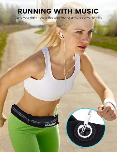 Slim Running Belt Fanny Pack, Reflective Runner Pouch Belt, Waist Pack Bag for Men & Women, Sport, Outdoors, Workout, Running, Fitness, Phone Holder, Cycling, Hiking in Saudi Arabia