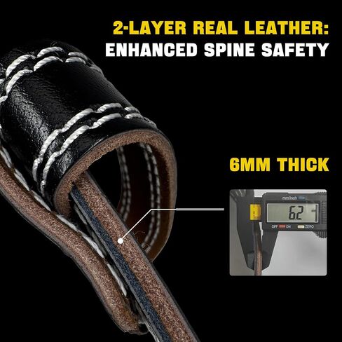 Genuine Leather Weightlifting Belt (6mm Thick) – Unisex Exercise Belt for Strength Training, Weight Lifting, Squats, with Waist Support | Adjustable Design, Suitable for Various Workouts in Saudi Arabia