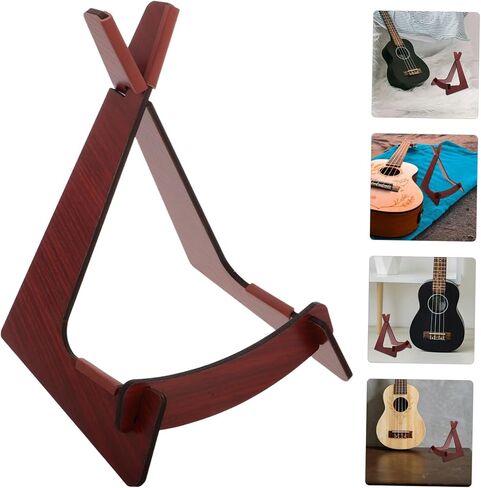 Zerodeko Detachable Wooden Violin Stand Portable Acoustic Instrument Holder for Ukulele Mandolin and Bass Floor Stand Non-Slip Design for Musicians and Performances in Saudi Arabia