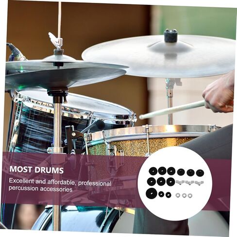 18pcs Drum Felt Pad Set with Disc Nuts and Cymbal Pads Classic Drum Accessories for Drummers and Beginners Practical Anti-slip Felt Kit in Kuwait