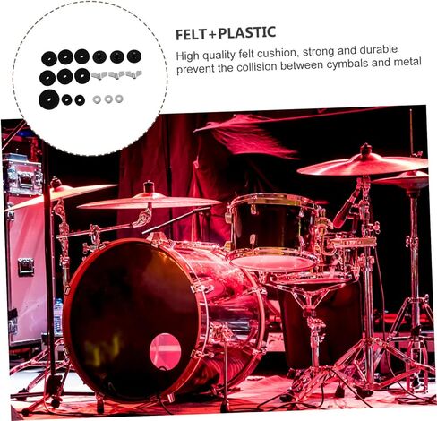 18pcs Drum Felt Pad Set with Disc Nuts and Cymbal Pads Classic Drum Accessories for Drummers and Beginners Practical Anti-slip Felt Kit in Kuwait