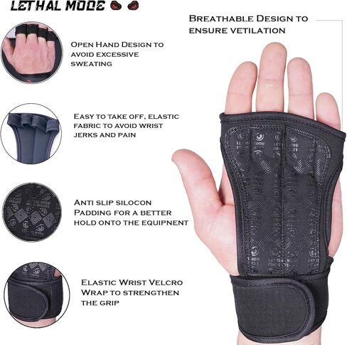 Workout Gloves for Men & Women – Fingerless Weight Lifting Gloves with Wrist Support for Gym, Crossfit, and Exercise – Durable Grip for Weightlifting, Cycling & Training in Saudi Arabia