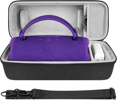 Geekria Shield Speaker Case Compatible with JBL Charge 6, Replacement Hard Shell Portable Protective Carrying Bag with Cable Storage, Keychain Hook, Travel Shoulder Strap (Dark Grey) in Saudi Arabia