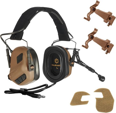 سماعة رأس EARMOR M32X PLUS التكتيكية لحماية الأذن مع ميكروفون وموصل Nato TP120 وU-174 ومحولات خوذة السكك الحديدية ARC in Kuwait