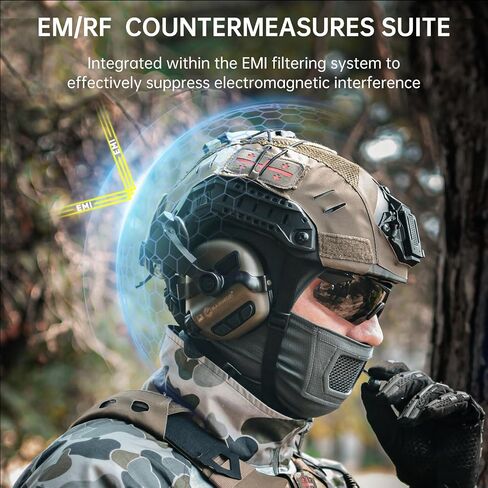 سماعة رأس EARMOR M32X PLUS التكتيكية لحماية الأذن مع ميكروفون وموصل Nato TP120 وU-174 ومحولات خوذة السكك الحديدية ARC in Kuwait