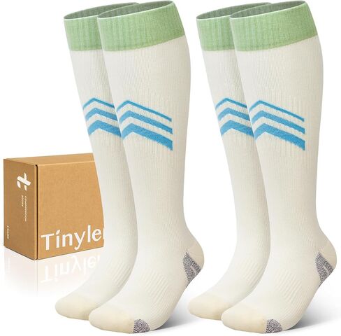 جوارب ضغط واسعة الساق من TINYLEMON للنساء والرجال 15-20 مم زئبق، نعل مبطن، جوارب عالية الدعم للركبة لساعات طويلة وارتداء يومي in Kuwait