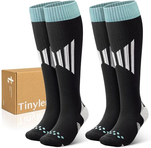 TINYLEMON Wide Calf Compression Socks for Women & Men 15-20 mmHg Cushioned Sole Knee High Support Socks for Long Hours & Daily Wear in Saudi Arabia