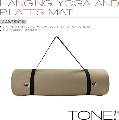 TONE Fitness Hanging Yoga Mat, Pilates Mat, Exercise Mat for Home Workouts with Carry Strap | V Pattern | Multiple Colors in Saudi Arabia