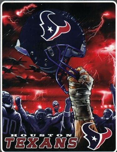 Northwest Houston Football Texans Sky Helmet Raschel Plush 60x80 Twin Size Throw Blanket in Saudi Arabia