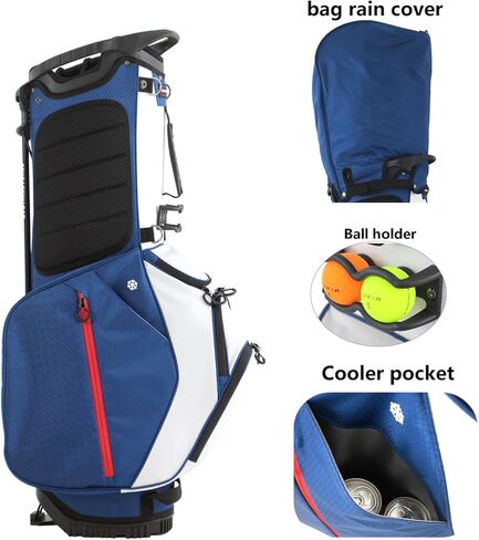 Golf Stand Bag with 14 Way Divider, Lightweight, Multiple Pockets, Golf Bag Rain Hood, Adjustable Dual Shoulder Straps,for Man and Woman Golfers in Kuwait