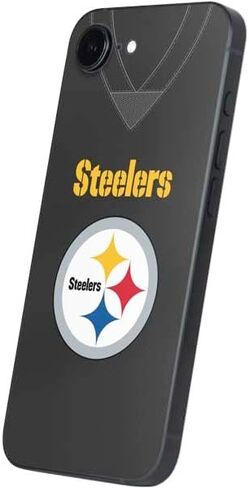 Skinit Decal Phone Skin Compatible with iPhone 16e - Officially Licensed NFL Pittsburgh Steelers Team Jersey Design in Saudi Arabia