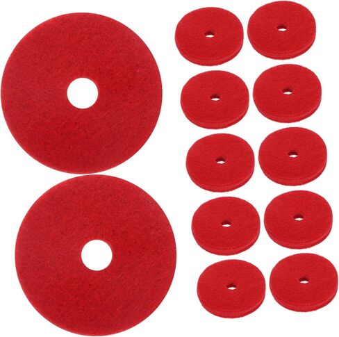 12pcs Red Cymbal Felt Pads Double Thick Felt Dampeners Drum Accessories Resilient Soft Material Secure Fit for Cymbal Longevity and Tone Control in Saudi Arabia