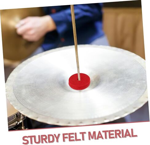 12pcs Red Cymbal Felt Pads Double Thick Felt Dampeners Drum Accessories Resilient Soft Material Secure Fit for Cymbal Longevity and Tone Control in Saudi Arabia